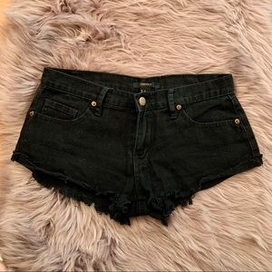 Black Denim Cut Off Short Shorts